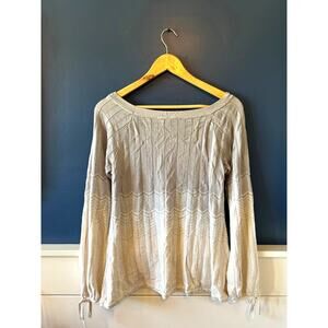 White House Black Market | Grey & Metallic Ombre Tunic Sweater  | Size Medium